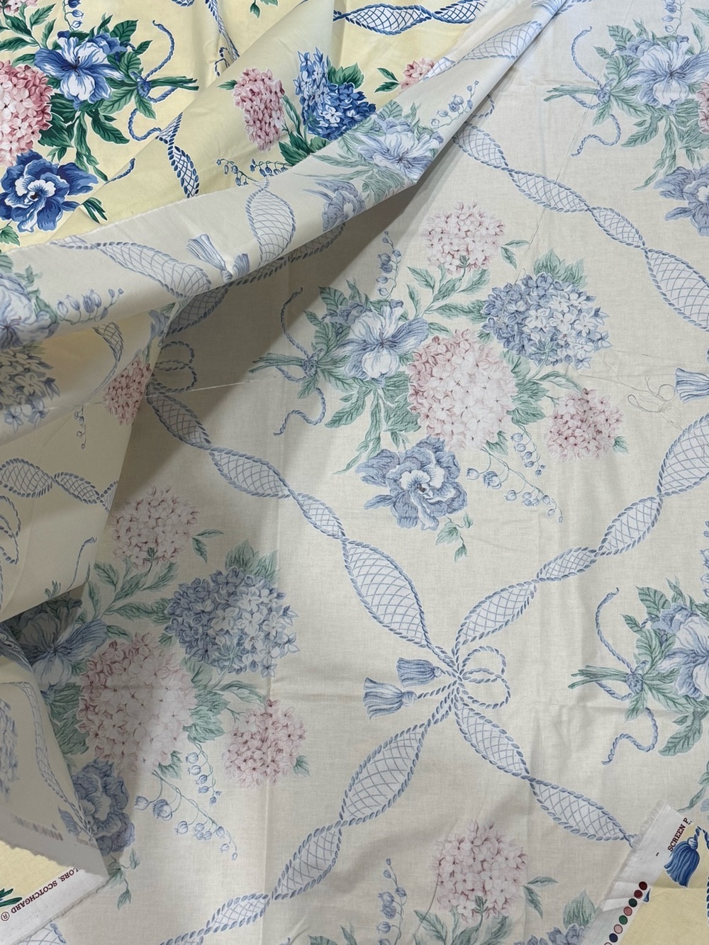 P/Kaufmann French Country fabric remnant Floral Hydrangea Cotton Fabric Panel - Picture 4 of 5